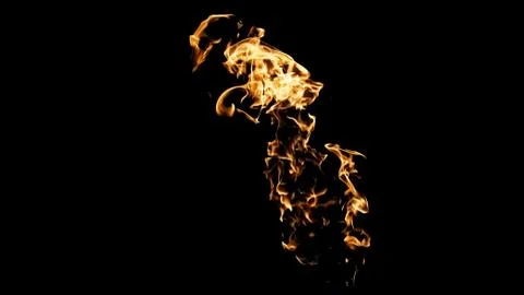 Fire flames on black background. fire on black background isolated. fire patt Stock Photos