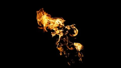 Fire flames on black background. fire on black background isolated. fire patt Stock Photos