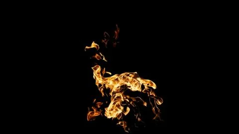 Fire flames on black background. fire on black background isolated. fire patt Stock Photos