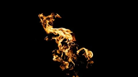 Fire flames on black background. fire on black background isolated. fire patt Stock Photos