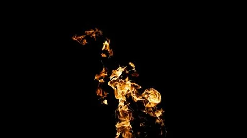 Fire flames on black background. fire on black background isolated. fire patt Stock Photos