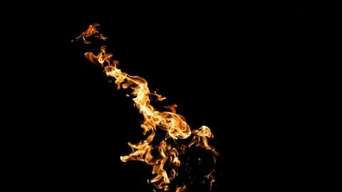 Fire flames on black background. fire on black background isolated. fire patt Stock Photos