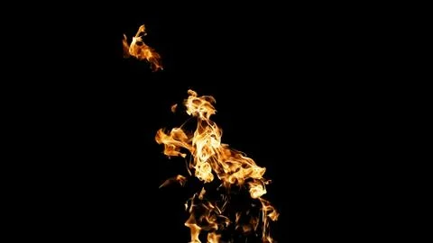 Fire flames on black background. fire on black background isolated. fire patt Stock Photos
