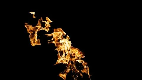 Fire flames on black background. fire on black background isolated. fire patt Stock Photos
