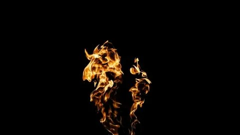 Fire flames on black background. fire on black background isolated. fire patt Stock Photos