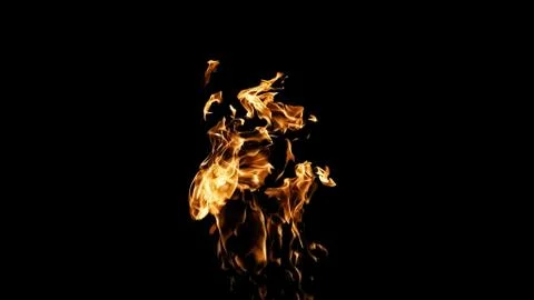 Fire flames on black background. fire on black background isolated. fire patt Stock Photos