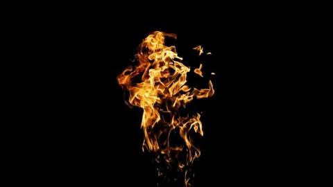 Fire flames on black background. fire on black background isolated. fire patt Stock Photos