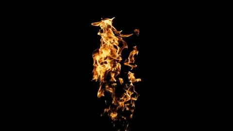 Fire flames on black background. fire on black background isolated. fire patt Stock Photos