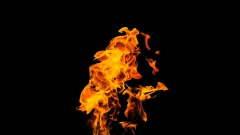 Fire flames on black background. fire on black background isolated. fire patt Stock Photos