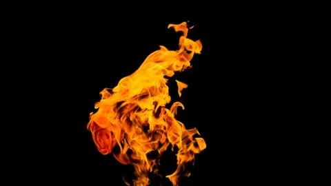 Fire flames on black background. fire on black background isolated. fire patt Stock Photos
