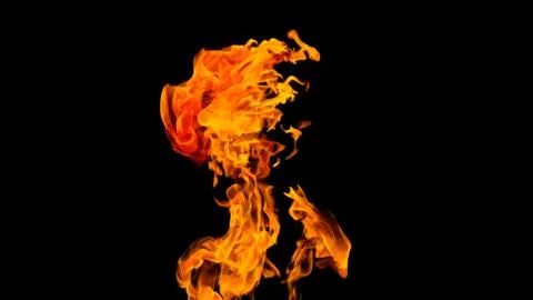 Fire flames on black background. fire on black background isolated. fire patt Stock Photos