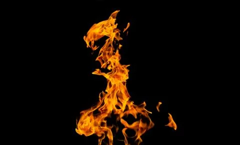 Fire flames on black background. fire on black background isolated. fire patt Stock Photos