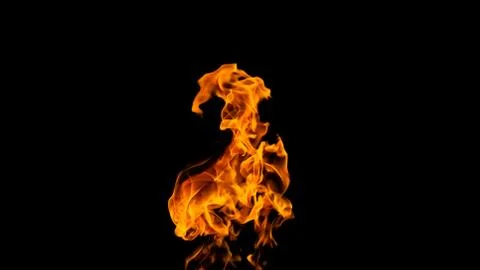 Fire flames on black background. fire on black background isolated. fire patt Stock Photos