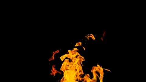 Fire flames on black background. fire on black background isolated. fire patt Stock Photos