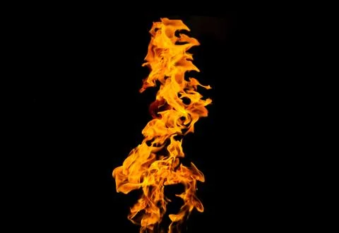 Fire flames on black background. fire on black background isolated. fire patt Stock Photos