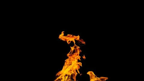Fire flames on black background. fire on black background isolated. fire patt Stock Photos