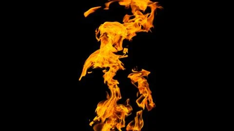 Fire flames on black background. fire on black background isolated. fire patt Stock Photos