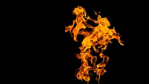 Fire flames on black background. fire on black background isolated. fire patt Stock Photos
