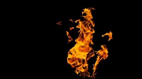 Fire flames on black background. fire on black background isolated. fire patt Stock Photos