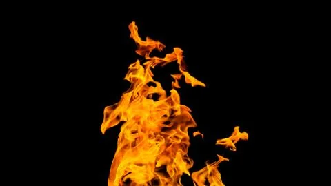 Fire flames on black background. fire on black background isolated. fire patt Stock Photos