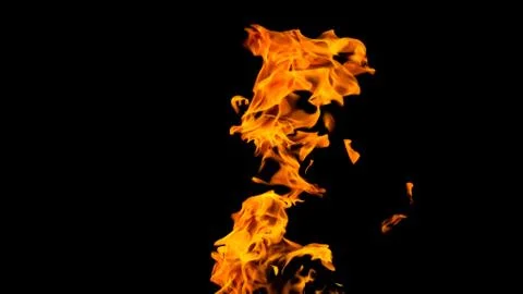 Fire flames on black background. fire on black background isolated. fire patt Stock Photos
