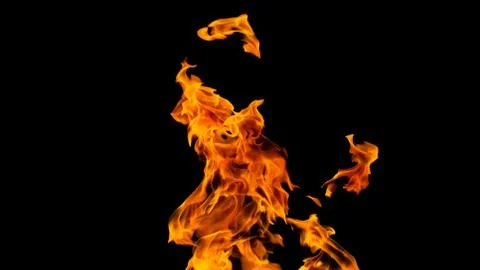 Fire flames on black background. fire on black background isolated. fire patt Stock Photos