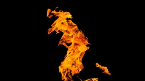 Fire flames on black background. fire on black background isolated. fire patt Stock Photos