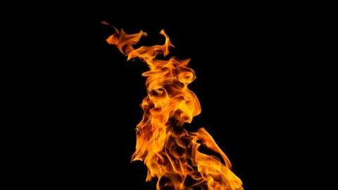 Fire flames on black background. fire on black background isolated. fire patt Stock Photos