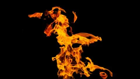 Fire flames on black background. fire on black background isolated. fire patt Stock Photos