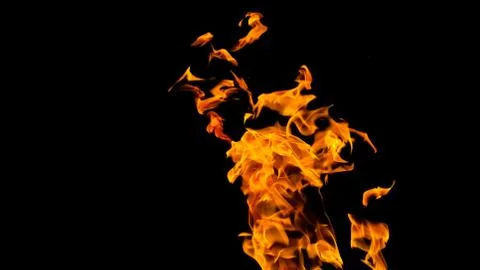 Fire flames on black background. fire on black background isolated. fire patt Stock Photos