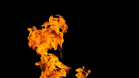 Fire flames on black background. fire on black background isolated. fire patt Stock Photos