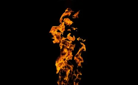 Fire flames on black background. fire on black background isolated. fire patt Stock Photos