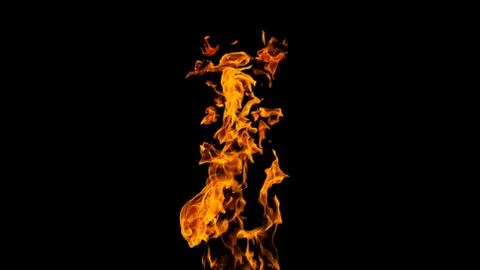 Fire flames on black background. fire on black background isolated. fire patt Stock Photos