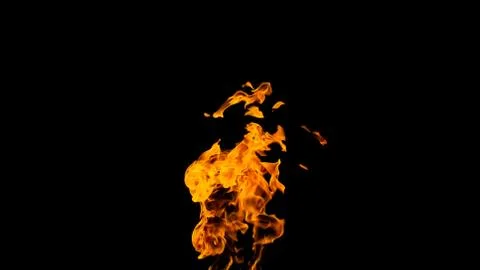 Fire flames on black background. fire on black background isolated. fire patt Stock Photos