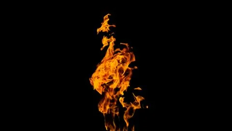 Fire flames on black background. fire on black background isolated. fire patt Stock Photos