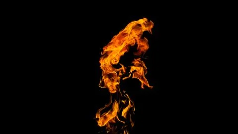 Fire flames on black background. fire on black background isolated. fire patt Stock Photos