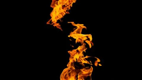 Fire flames on black background. fire on black background isolated. fire patt Stock Photos