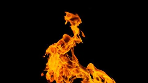 Fire flames on black background. fire on black background isolated. fire patt Stock Photos