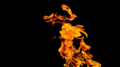Fire flames on black background. fire on black background isolated. fire patt Stock Photos