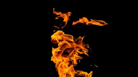 Fire flames on black background. fire on black background isolated. fire patt Stock Photos