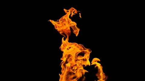 Fire flames on black background. fire on black background isolated. fire patt Stock Photos