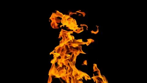 Fire flames on black background. fire on black background isolated. fire patt Stock Photos