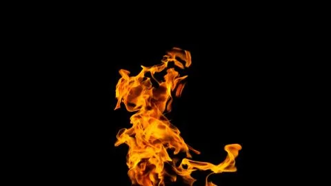 Fire flames on black background. fire on black background isolated. fire patt Stock Photos