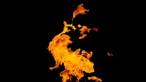 Fire flames on black background. fire on black background isolated. fire patt Stock Photos