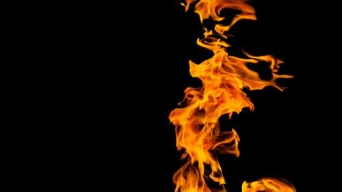 Fire flames on black background. fire on black background isolated. fire patt Stock Photos