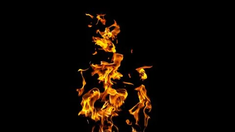 Fire flames on black background. fire on black background isolated. fire patt Stock Photos