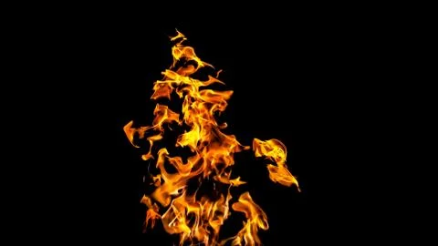 Fire flames on black background. fire on black background isolated. fire patt Stock Photos