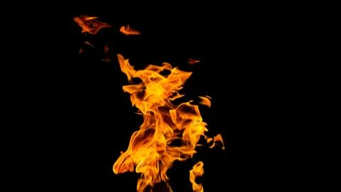 Fire flames on black background. fire on black background isolated. fire patt Stock Photos