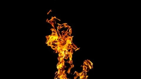 Fire flames on black background. fire on black background isolated. fire patt Stock Photos