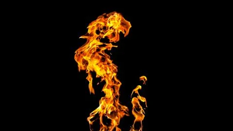 Fire flames on black background. fire on black background isolated. fire patt Stock Photos